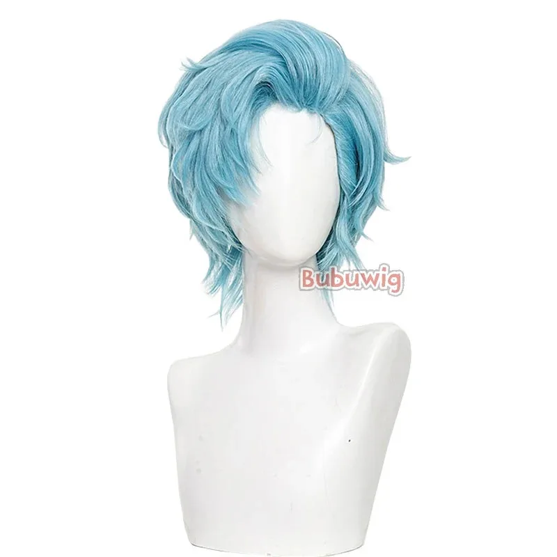 CySynthetic Hair Hoshino Akuamarin Cosplay Wigs Oshi No Ko Season 2 Touki Stage 35cm Short Light Blue Wig Heat Resistant
