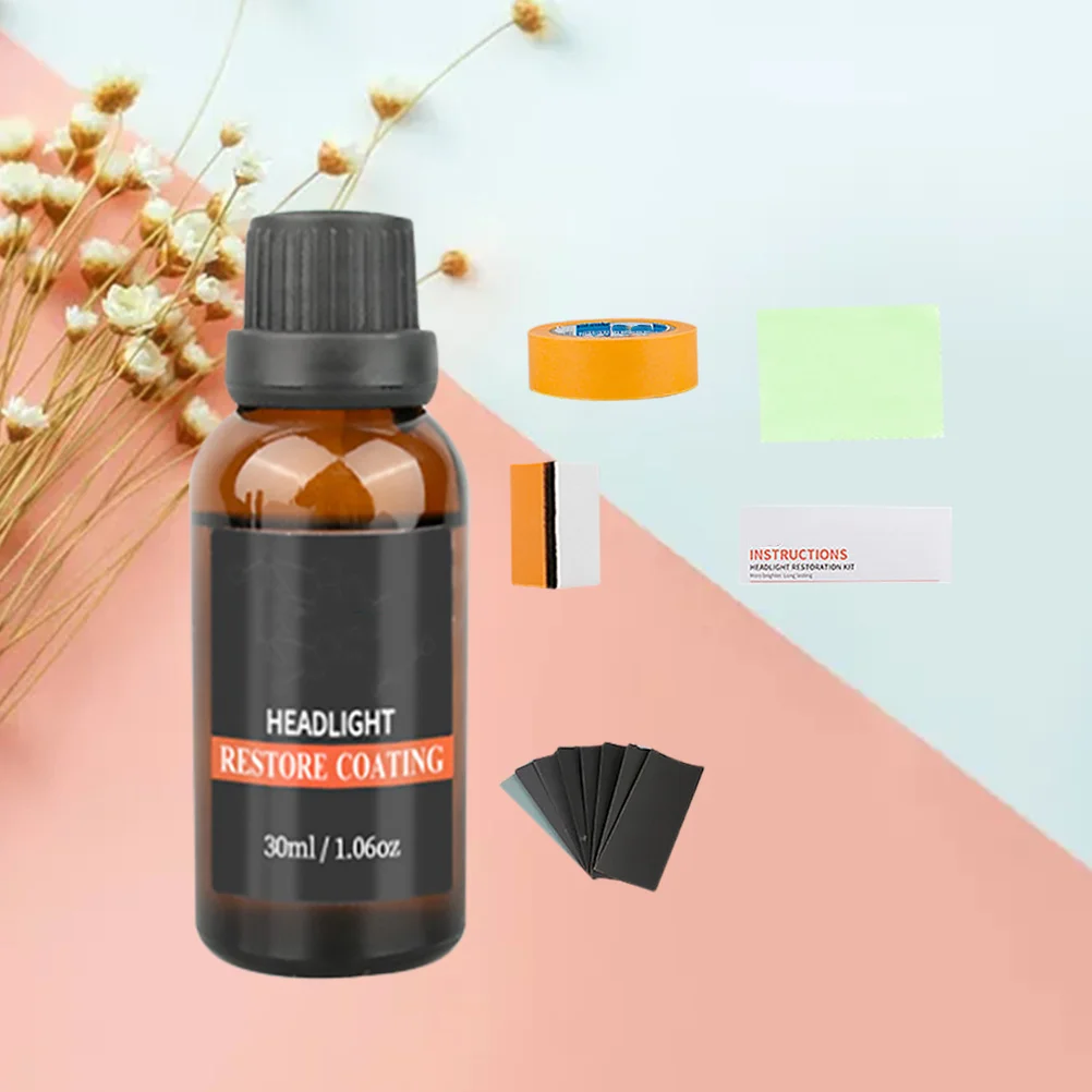 

30Ml Headlight Restoration Kit Car Lamp Renovation Agent Removes Haze Yellowing Fog Polish Liquid Auto Light Repair Scratch