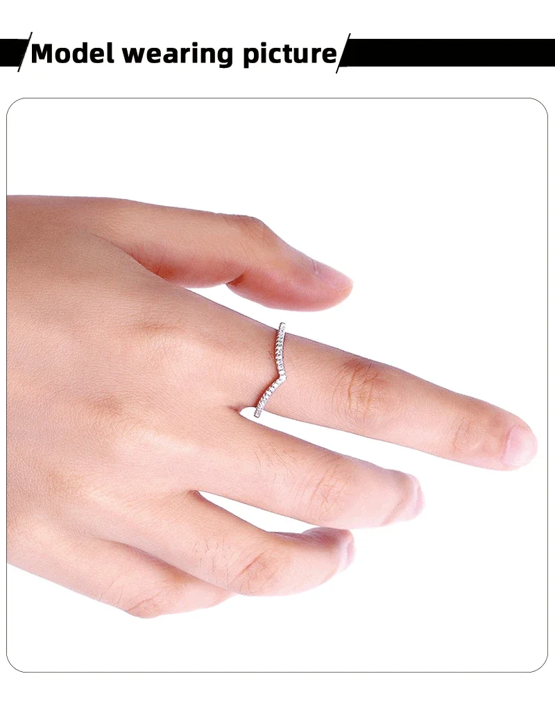 SOMILIA Schlichter Stil 925 Sterling Silber Ehering für Frauen Mini Zirkonia Feiner Schmuck Größe 6/7/8/9/10 Bestseller 4002 – Detail 5