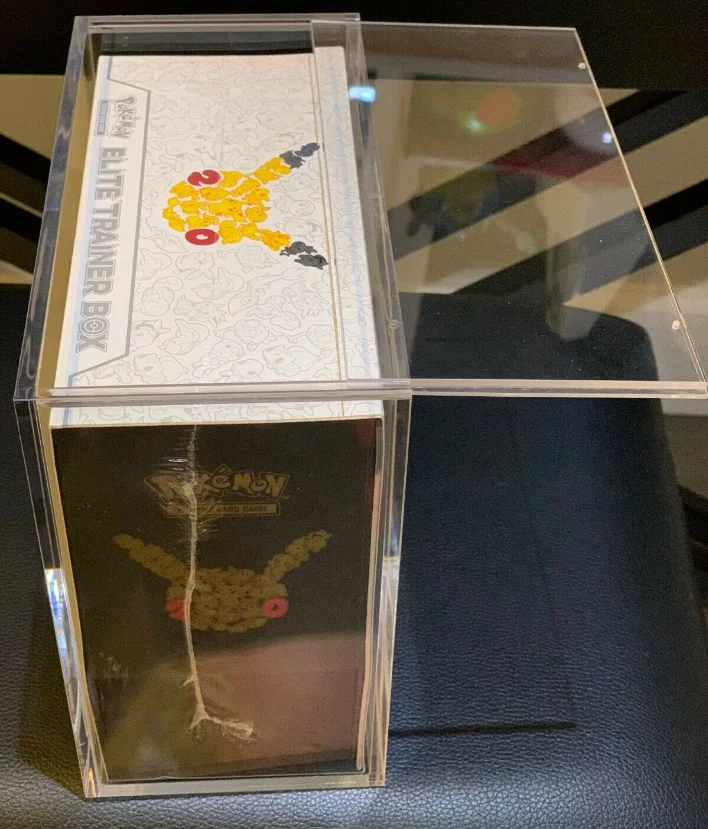 Clear Acrylic ETB Box Display Case With Sliding Lid Ultra premium Collection Cards Game Elite Trainer Box Protector Storage Bin