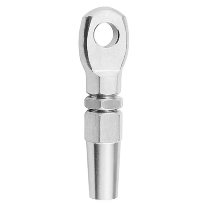 2 pçs grau marinho 316 aço inoxidável swageless olho terminal fio cabo corda diy montagem aparelhamento kit balaustrada