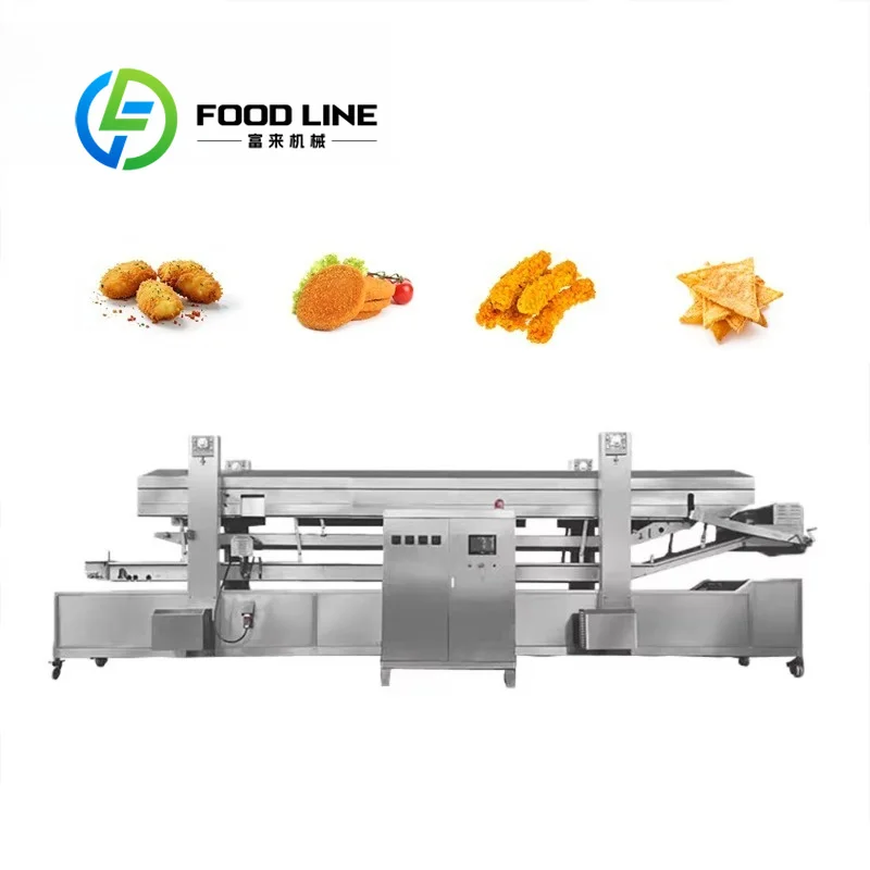 Anti-Clog Continuous Frying Machine Wide Inlet Feeding Channel Eliminates Raw Potato Blockage During Nonstop Frying Operations