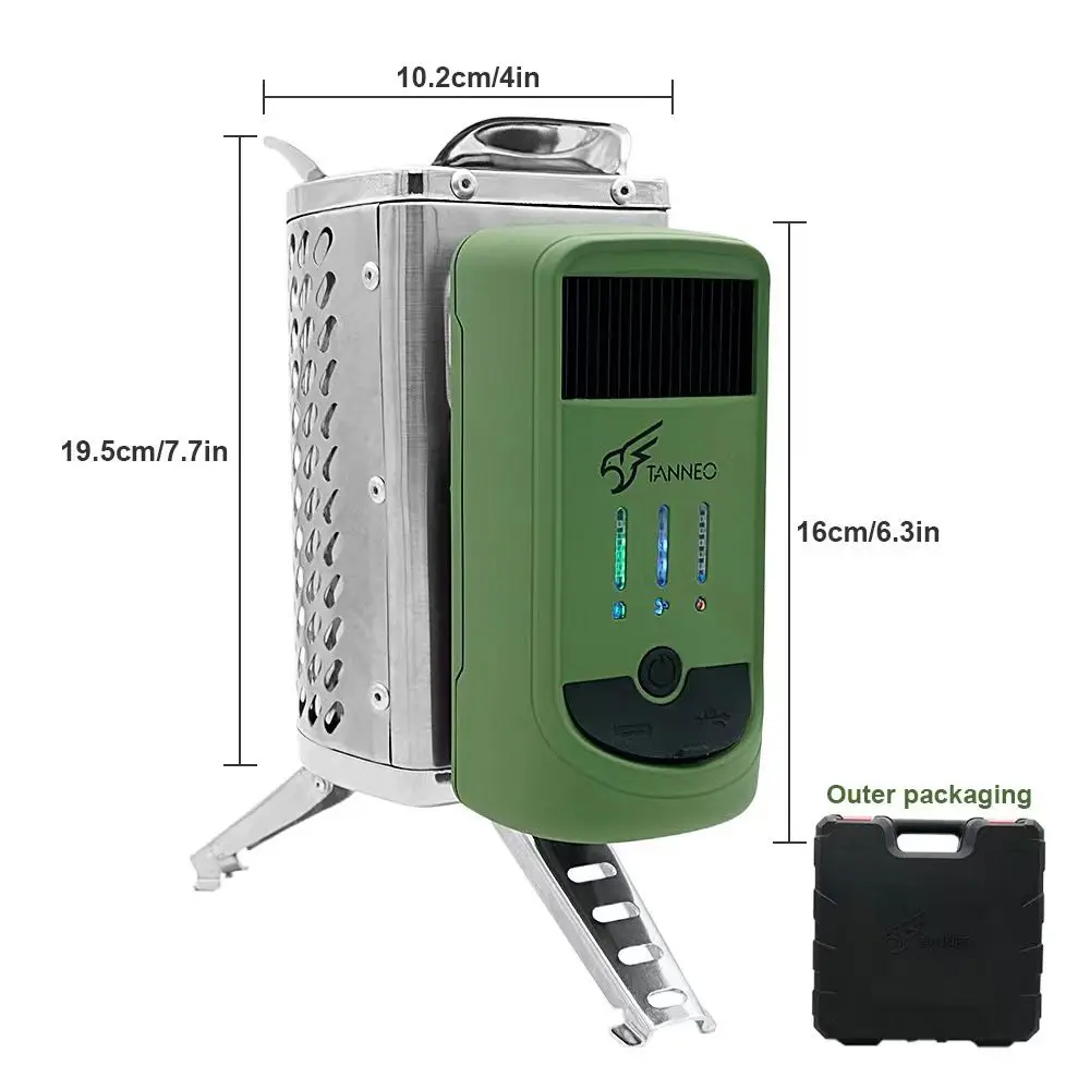 Small Thermal Power Generation Firewood Stove, Foldable, Rechargeable, Picnic, Stainless Steel, Portable, Outdoor Camping
