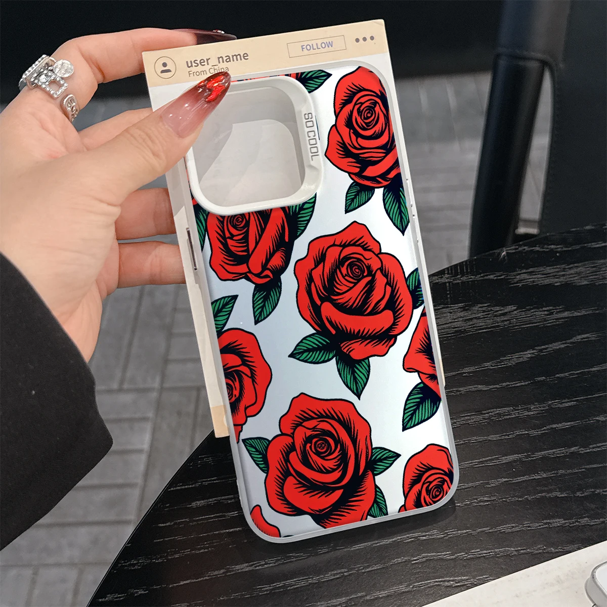 Чехол для телефона с узором «Красная роза» для iPhone 16e 15 14 13 11Pro XR XS Max 12 Mini 7 8 6 Plus Y2k, матовый роскошный модный чехол