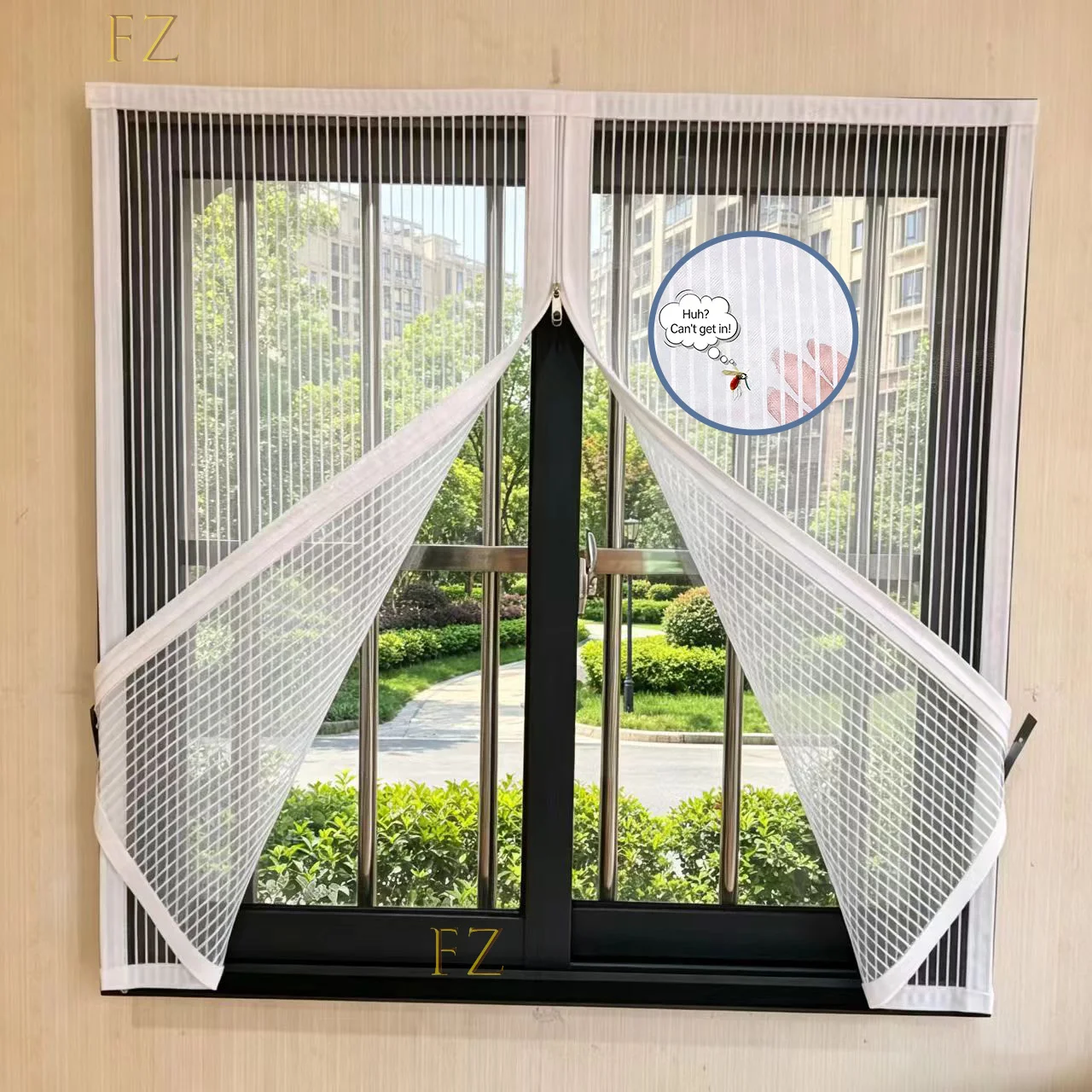 Customizable Mosquito and Dust Resistant Diamond Mesh Windows of Any Size Suitable for Family Summer Use Easy To Install