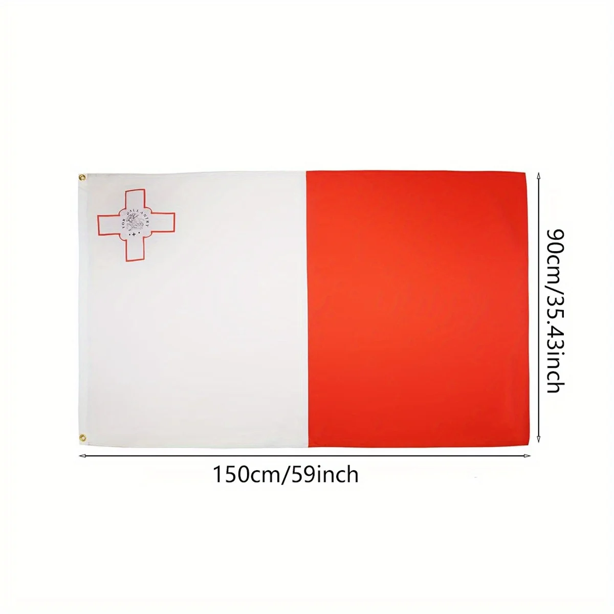 قطعة واحدة من علم مالطا - لافتة مالطية من البوليستر المتين، ألوان نابضة بالحياة مقاومة للبهتان بالأشعة فوق البنفسجية، علم وطني لديكور العرض الوطني