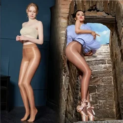 FREEAUCE 70D Shining Glossy Pantyhose Silk Socks Night club Party Performance Reflective Stockings Tights for Women Plus Size XL