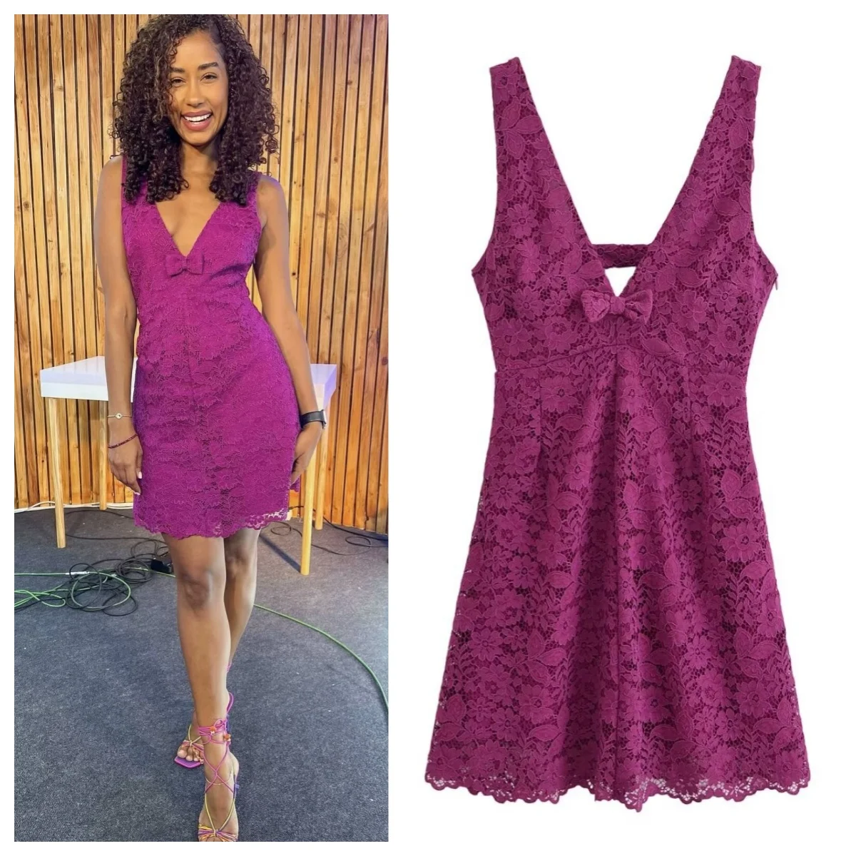 

French pure sexy deep V-neck short lace dress for women new design temperament slim A-line skirt