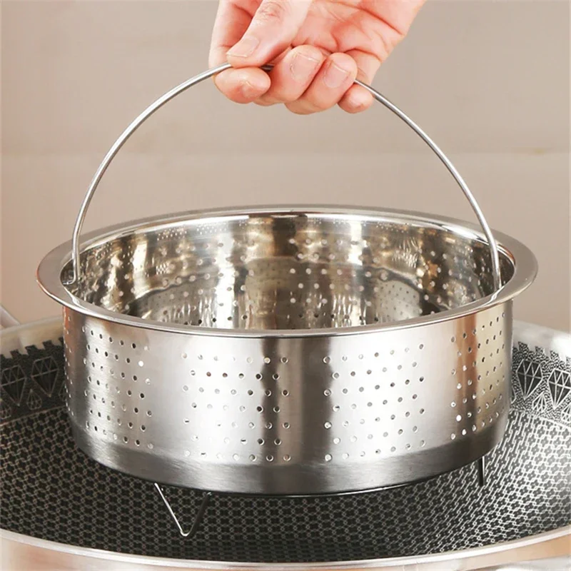 Food Steamer cucina pentola a pressione per riso cestello di scarico a griglia per cottura a vapore con manico in Silicone accessori per la cottura