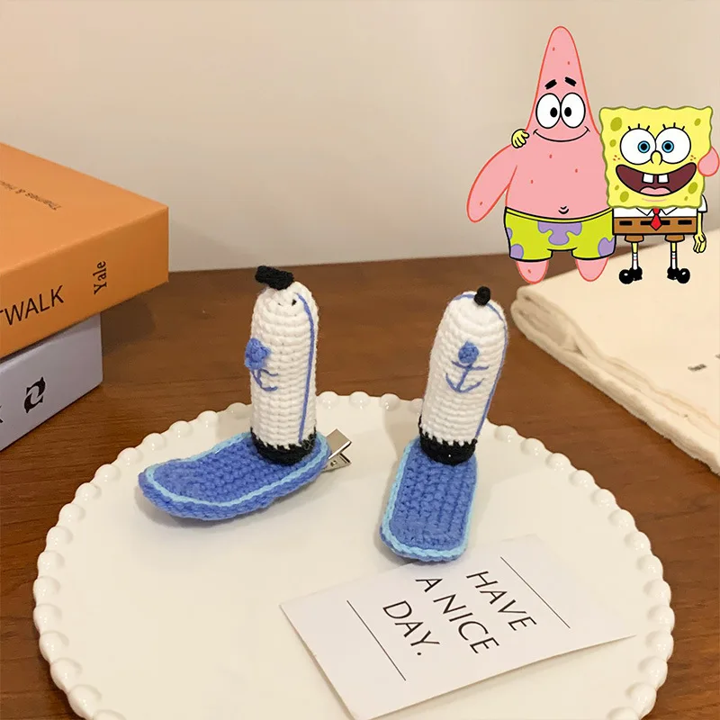 Pinzas para el pelo de dibujos animados para niña, accesorios de Anime Krusty Krab, sombrero de punto, tocado de Cosplay, regalos de joyería