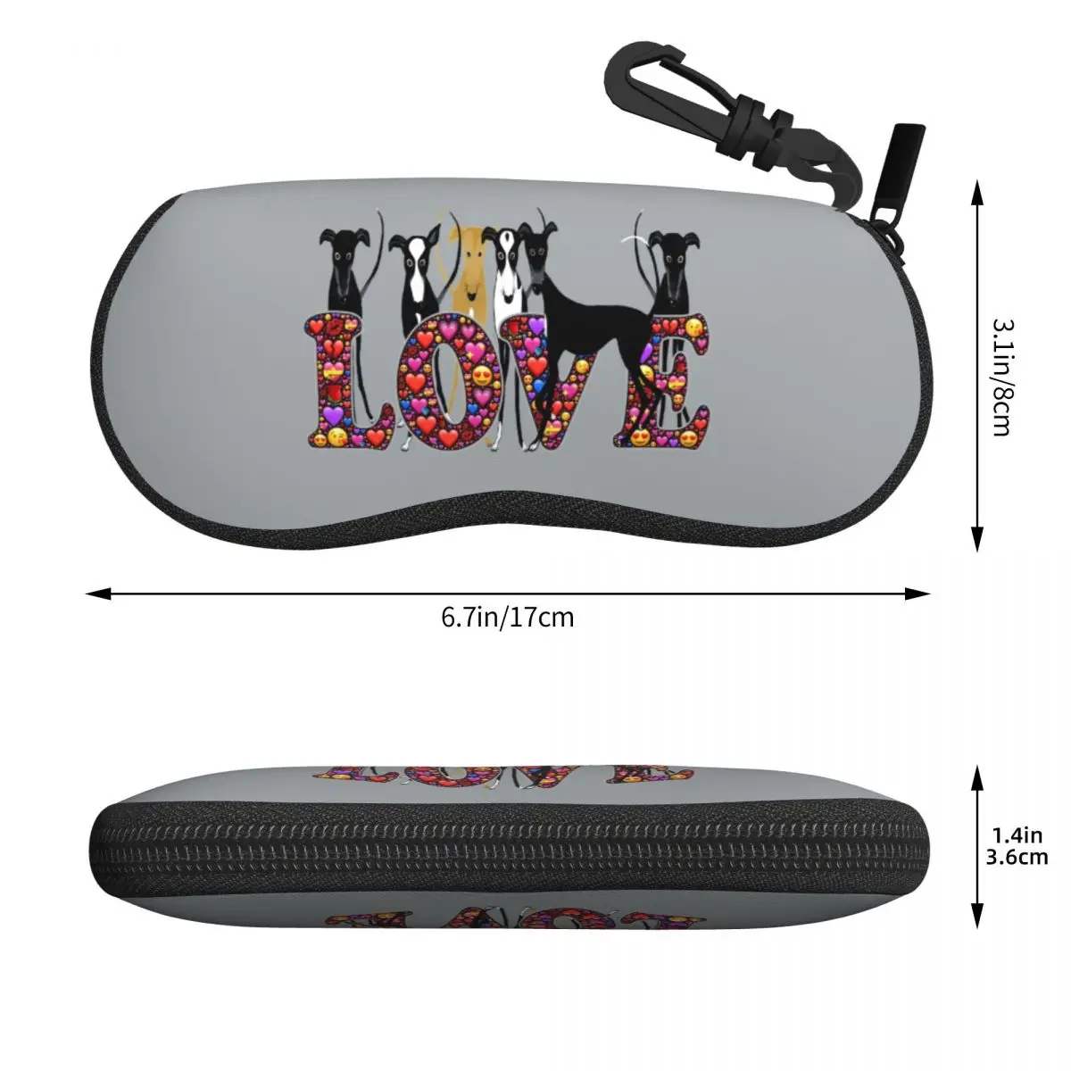 Custom Love Hounds Shell Eyeglasses Protector Cases Women Men Sunglass Case Greyhound Whippet Sighthound Dog Glasses Pouch