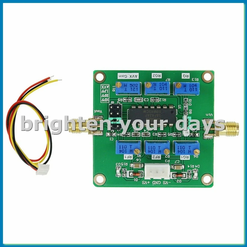 UAF42 Active Filter High Pass Low Pass Band Pass Filter Frequency Gain Q Value Adjustable Filter General Filtering Board-A23U