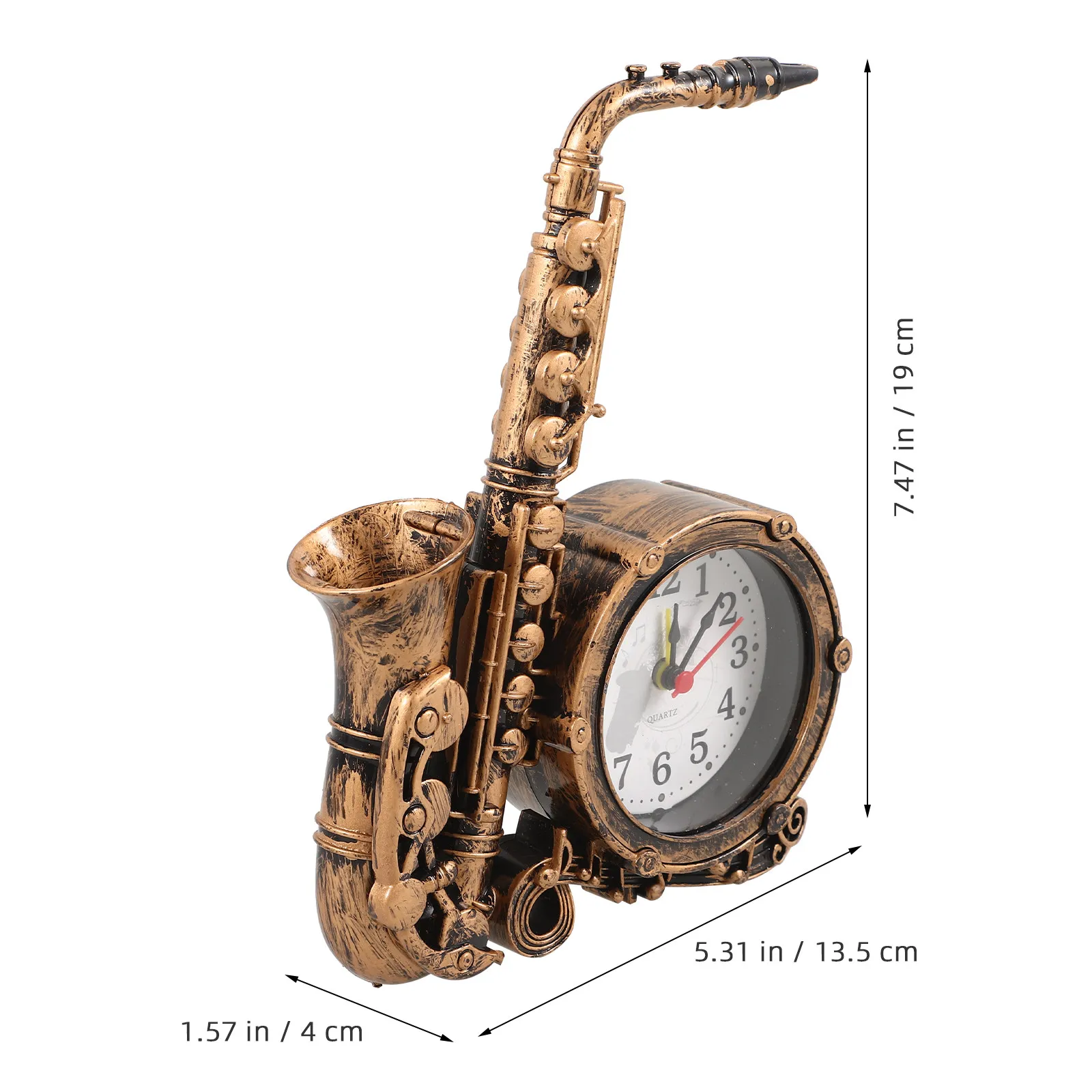 Creative Saxophone Inspired Alarm Clock Modern Decorative Clock for Bedroom Bedside Table Desktop Use Stylish Household