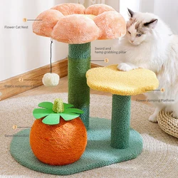 HOOPET Flower Cat Tree Multi-Level Cat Tower with Sisal Scratching Posts Indoor Cats Condo Cat Scratching Pillar Cat Tunnel ﻿