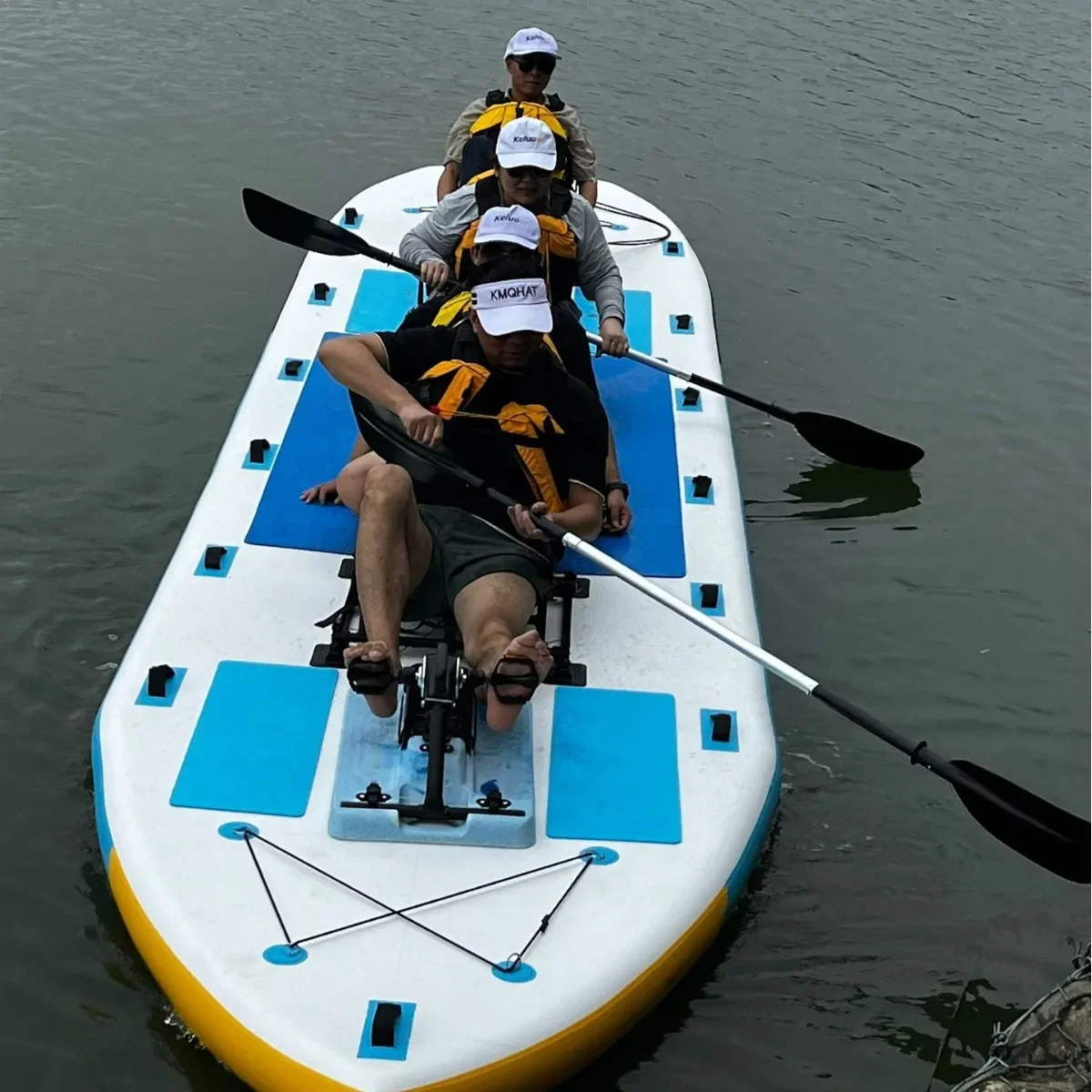 Multi-person inflatable boat with pedals, environmentally friendly PVC