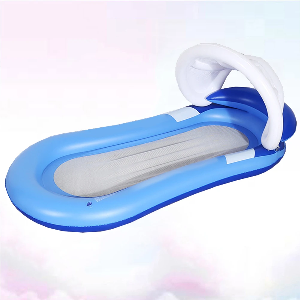 سرير عائم قابل للنفخ كرسي PVC قابل للفصل المظلة صافي السرير راحة باردة تصميم مريح كبير الطفو مسند ظهر قابل للنفخ #6