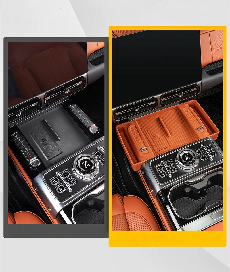 Car Wireless Charging Silicone Pad Suitable for JETOUR G700 2025-2026 Modified Auto Central Control Storage Box Anti Slip Pad