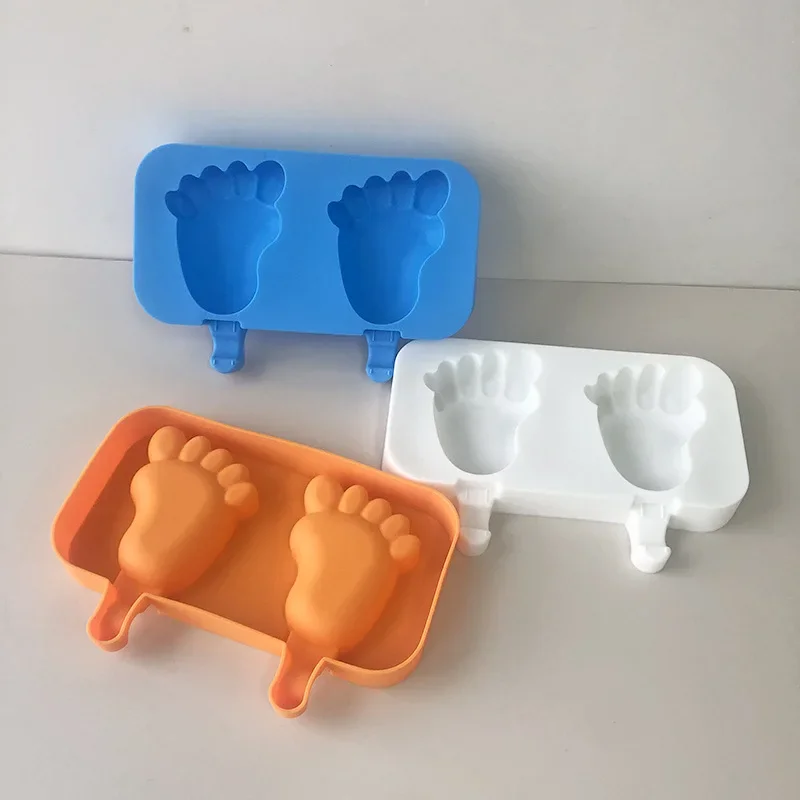 DIY Paw Shape Ice Cream Silicone Mold Handmade Cute Foot-shaped Popsicle Mold Kitchen Utensils