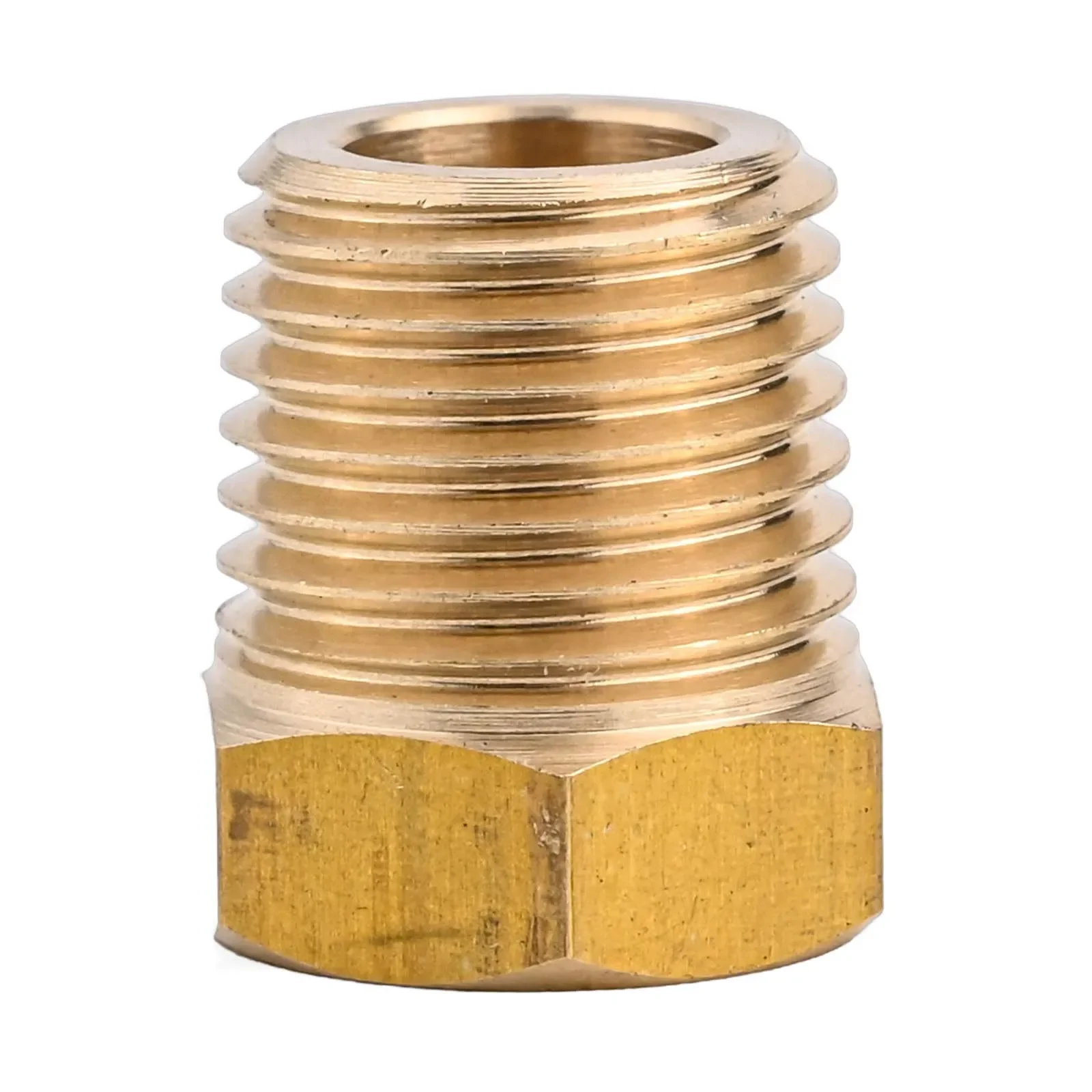 

Brass 1/4" NPT Male To 1/8" NPT Female Hex Threaded Adapter Pipe Reducer Compact Connector For Home Plumbing Fixture Connections