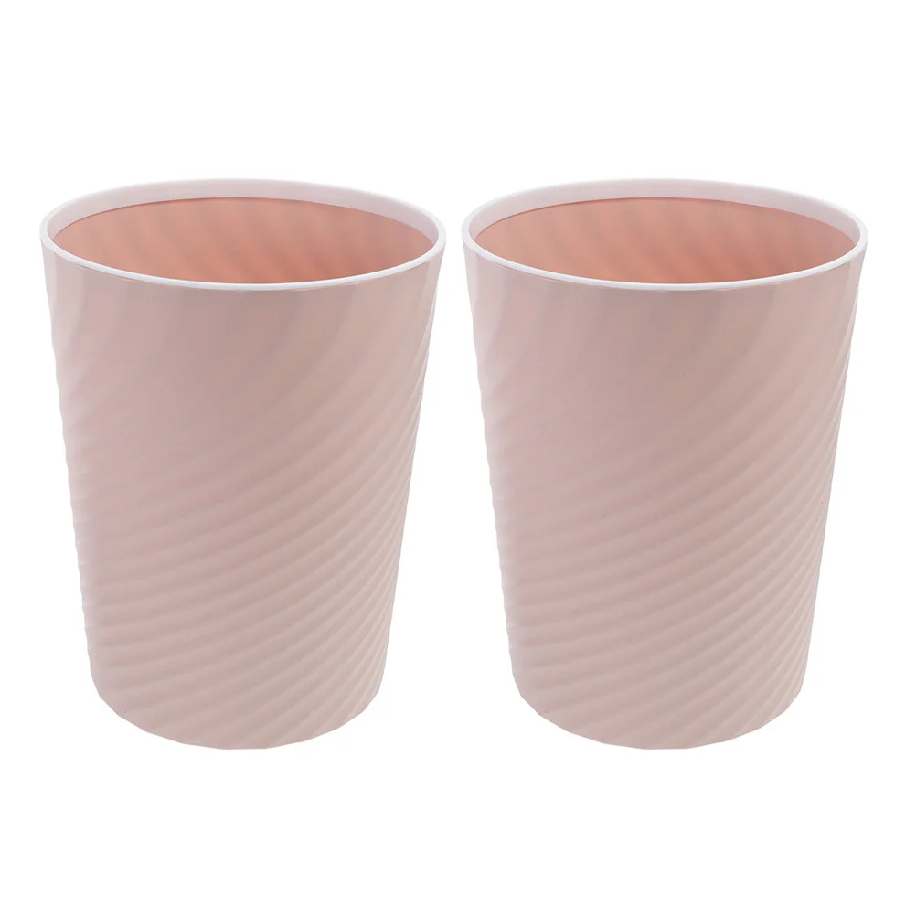 

Room Trash Can 8L Small Plastic Wastebasket 2pcs for Bathroom Office Bedroom Kitchen Garbage Bin No Lid Lightweight