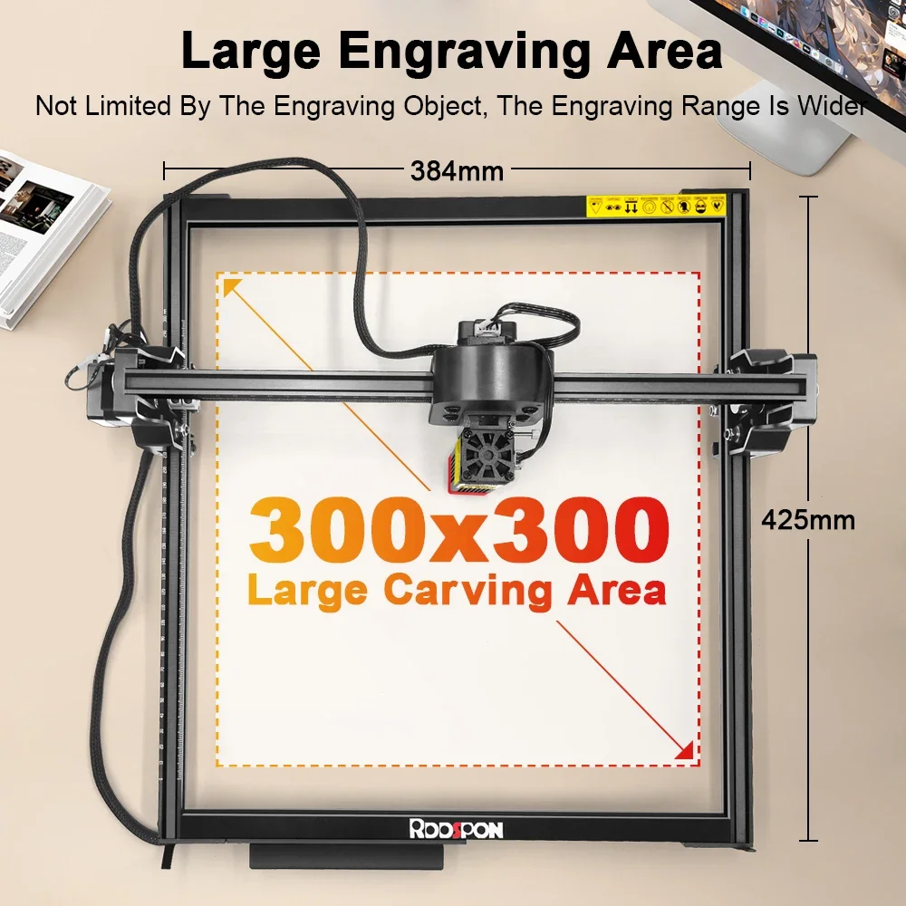 Grabador láser portátil, enrutador de madera de potencia óptica de 7W / 2,5 W, fresadora CNC de grabado, impresora cortadora DIY para carpintería