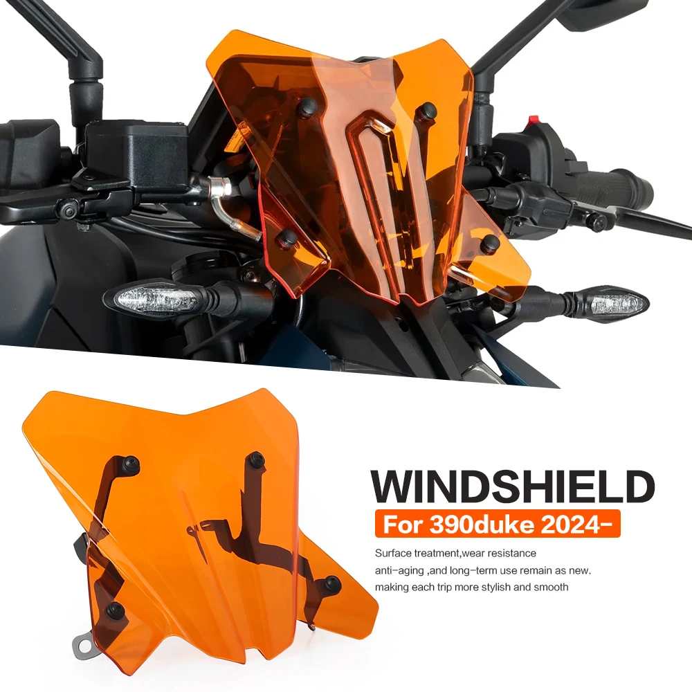 

For Duke 390 125 2024 2025 Windshield Windscreen Duke390 Duke125 Acrylic Front Wind Shield Screen Air Deflectors Motorcycle