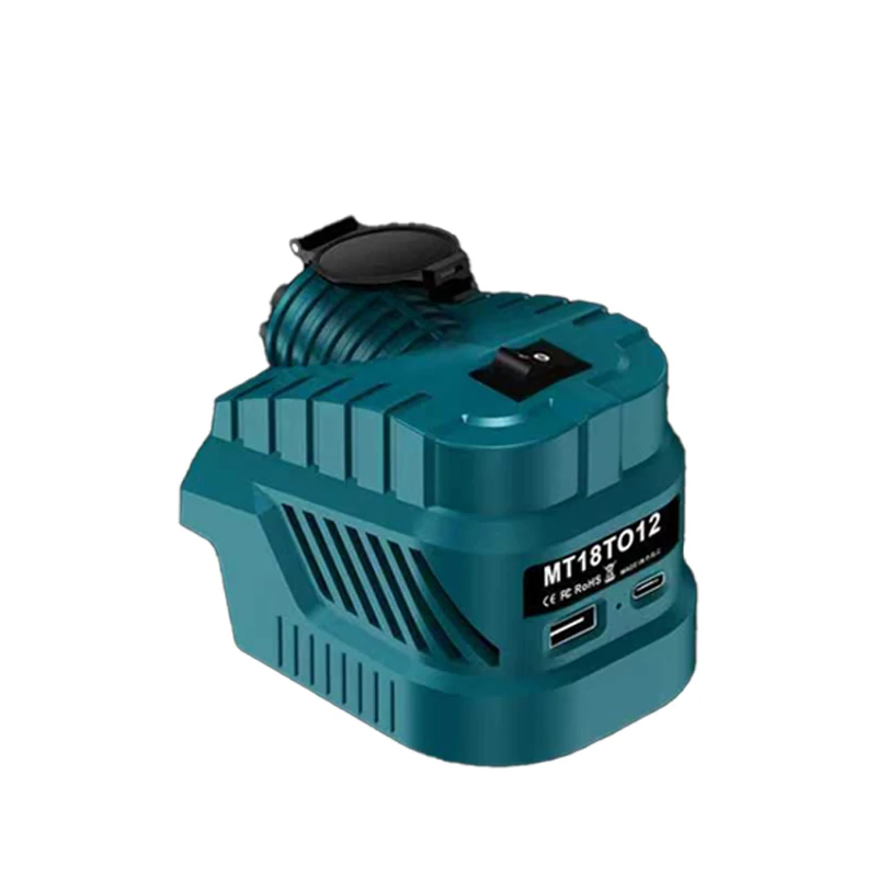 Für Makita/DeWalt/Milwaukee/Bosch 18/20V-Batterien mit USB- und Typ-C-Anschlüssen DC 12V Step-Down-geregeltem Konverter für DIY-Projekte