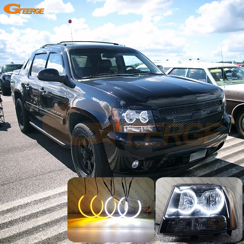 

For Chevrolet Avalanche Suburban Tahoe 2008 - 2011 2012 2013 2014 Ultra Bright DRL Turn Signal SMD LED Angel Eyes Kit Halo Rings