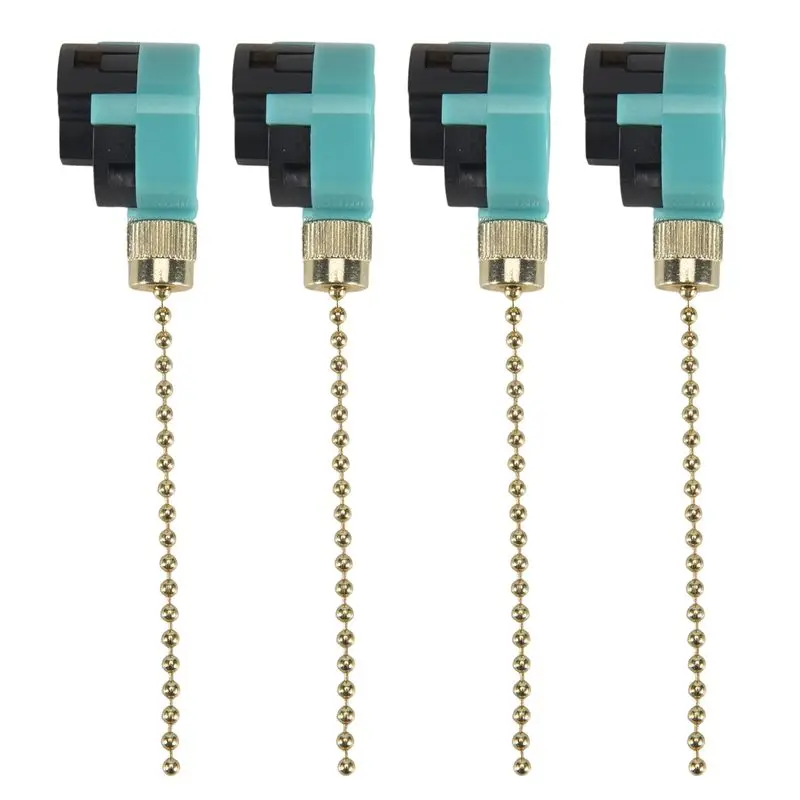 A98E-4Pcs Ceiling Fan Switch Zing Ear ZE-268S6, 3 Speed 4 Wire Speed Control Pull Chain Cord Appliances Switch Parts