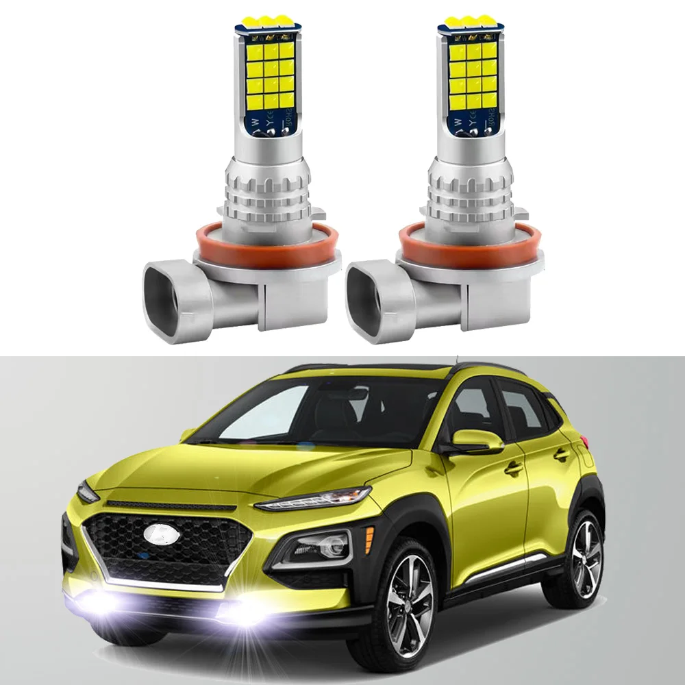 2pcs Led Car Fog Lamp For Hyundai Kona 2017 2018 2019 2020 Front Fog Light Bulb Car Accessories Canbus