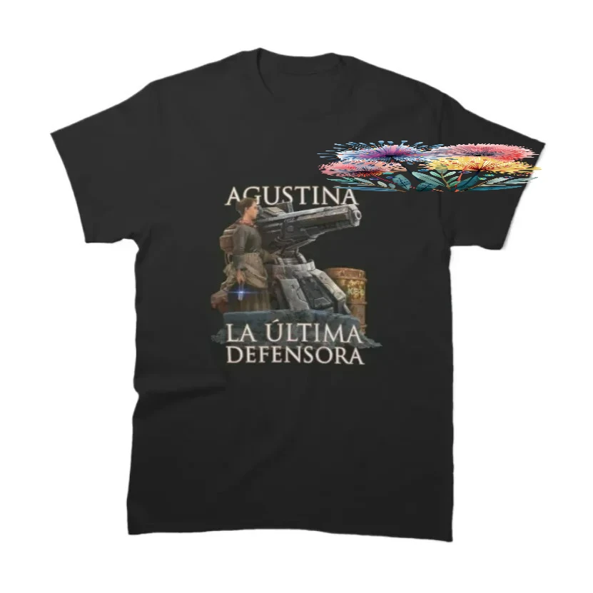 Camiseta del Ejército Español Agustina de Aragón 100% Algodón Cuello Redondo Manga Corta Verano Casual para Hombre Talla S-3XL