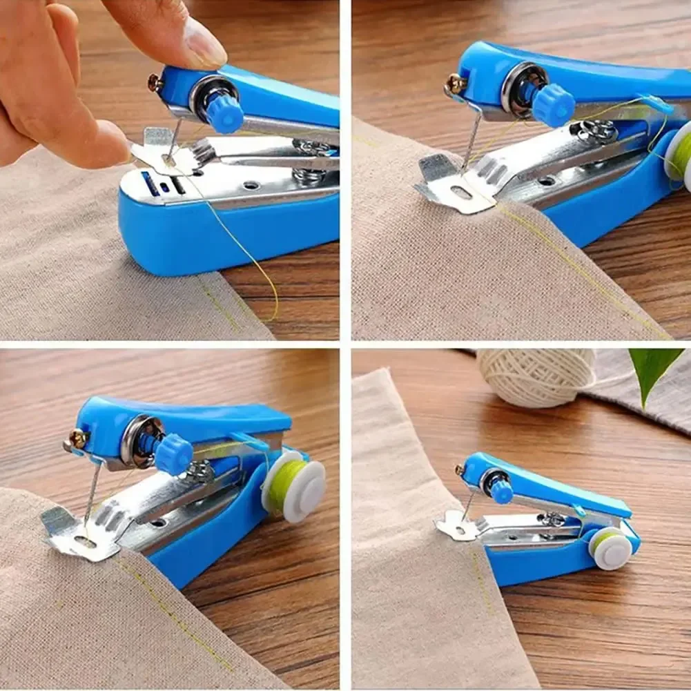 Home Handheld Sewing Protable Outdoor Travel Clothes Fabrics Diy Stitchin Sew Tool Mini Manual Stitch Needlework Machine