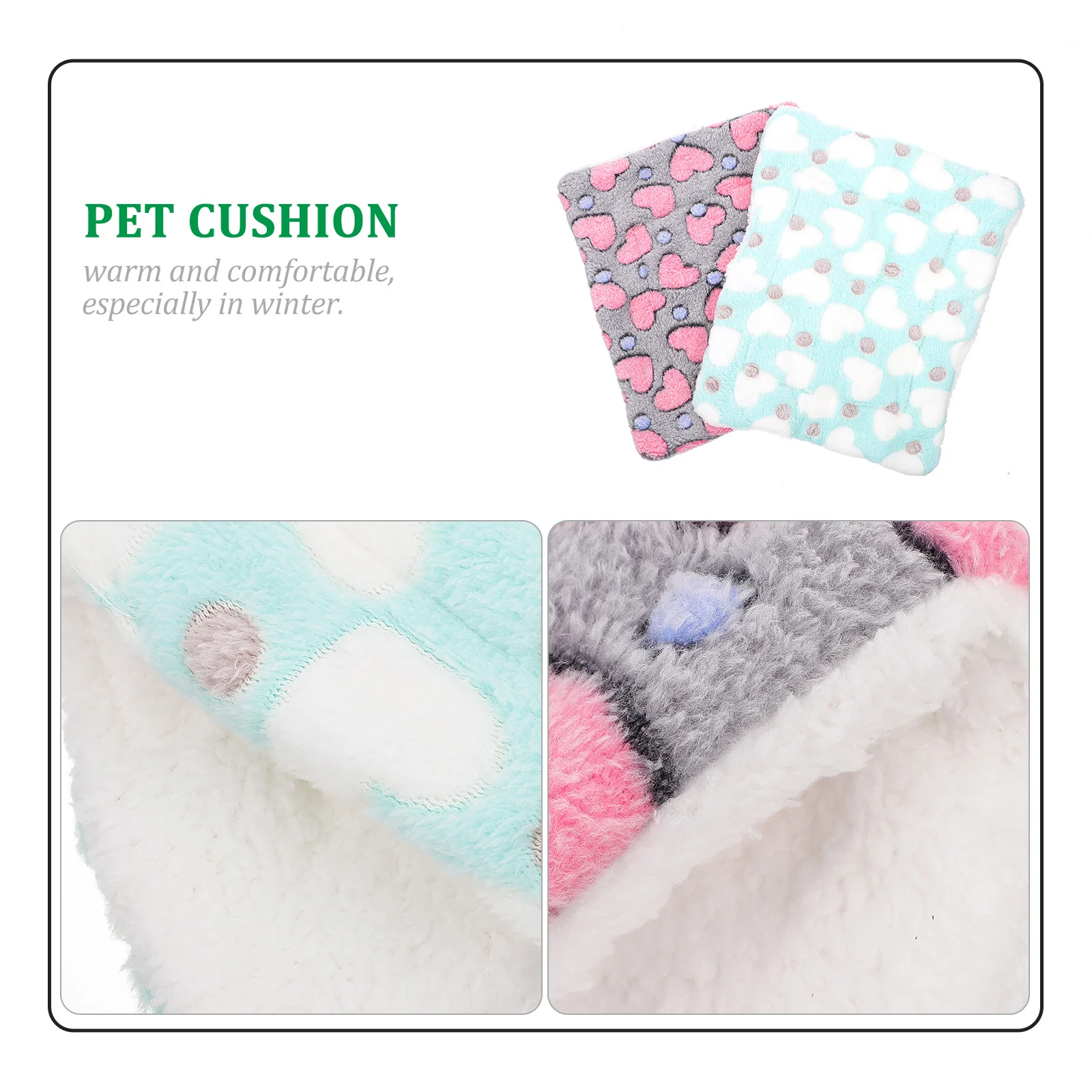 

2Pcs Hamster Bed Mat Large Warm Cushion Soft Pet Nest Pad Guinea Pig Sleep Mat Small Animal Winter Thermal Squirrel Cushion