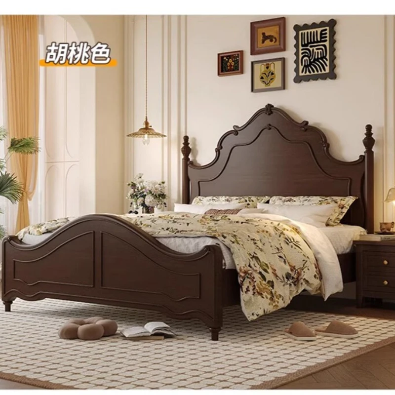 American medieval style solid wood bed simple and luxurious 1.5 meters