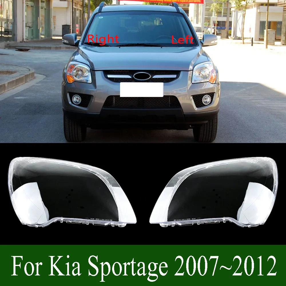 

For Kia Sportage 2007~2012 Lamp Shade Front Headlamp Cover Transparent Lampshade Headlight Shell Masks Plexiglass