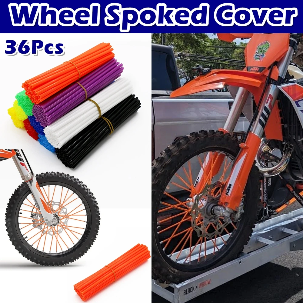 36 Uds 174mm 6,85 pulgadas cubiertas universales para radios de moto de cross para llanta de rueda de bicicleta de Motocross Kit de envoltura de radios