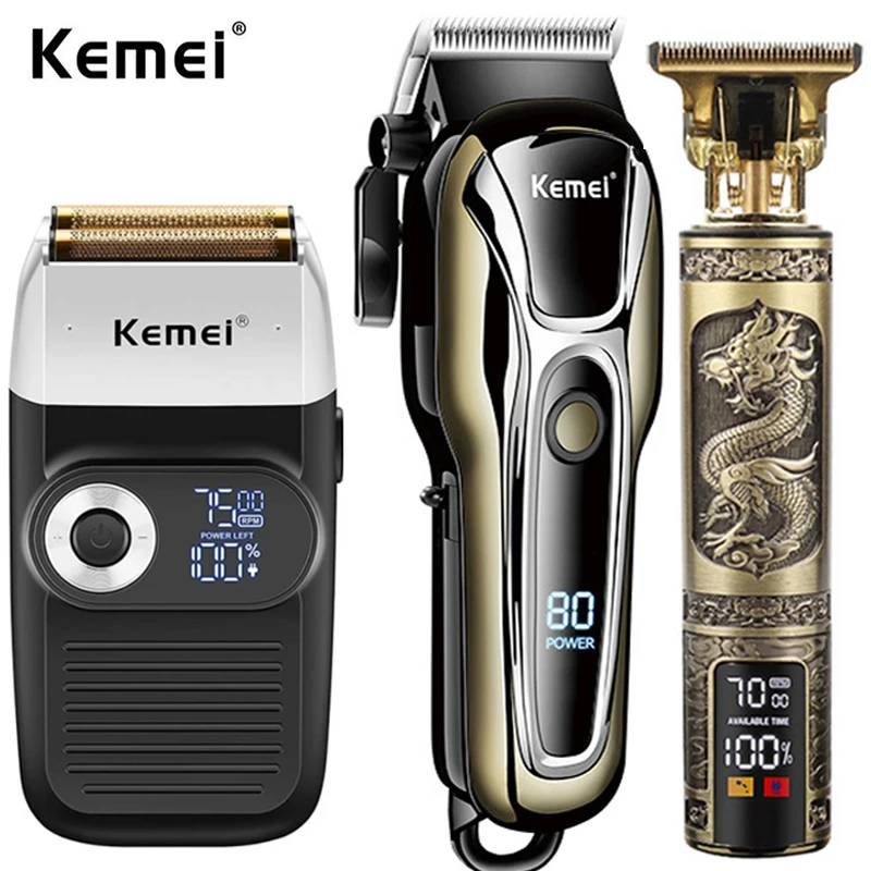 

Kemei Clipper Electric Hair Trimmer For Men Shaver Razor Professional Men's Cutting Machine Wireless Barber Hairdress Kemei