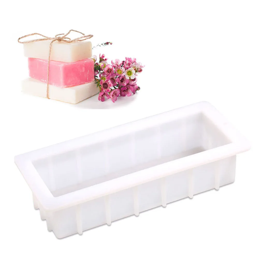 

1000ML/1500ML Silicone Soap Mold Transparent Rectangle Square Easy Removal DIY Handmade Mousse Loaf Cake Chocolate Making Tools