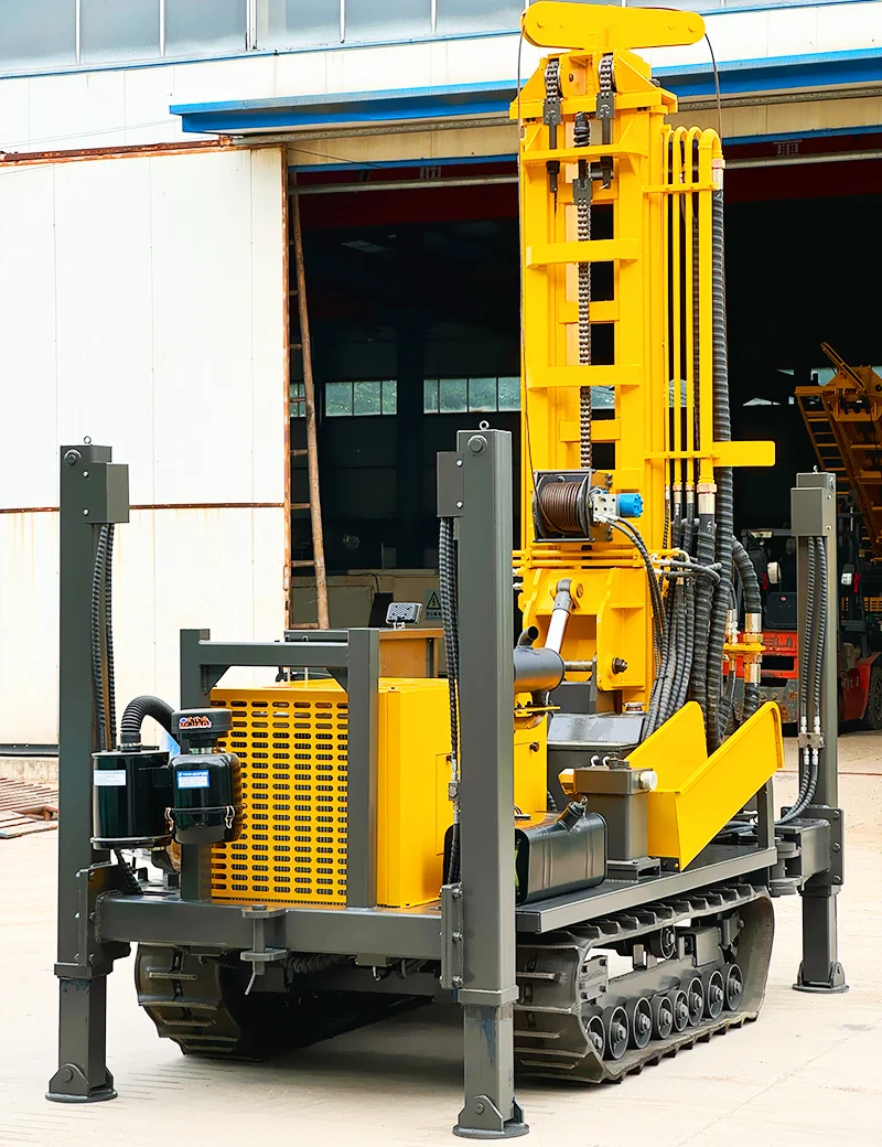 Pompa pneumatica montata su cingoli per perforazione di pozzi d'acqua DTH sotterranei profonde da 180 m alimentata a diesel approvata CE personalizzata