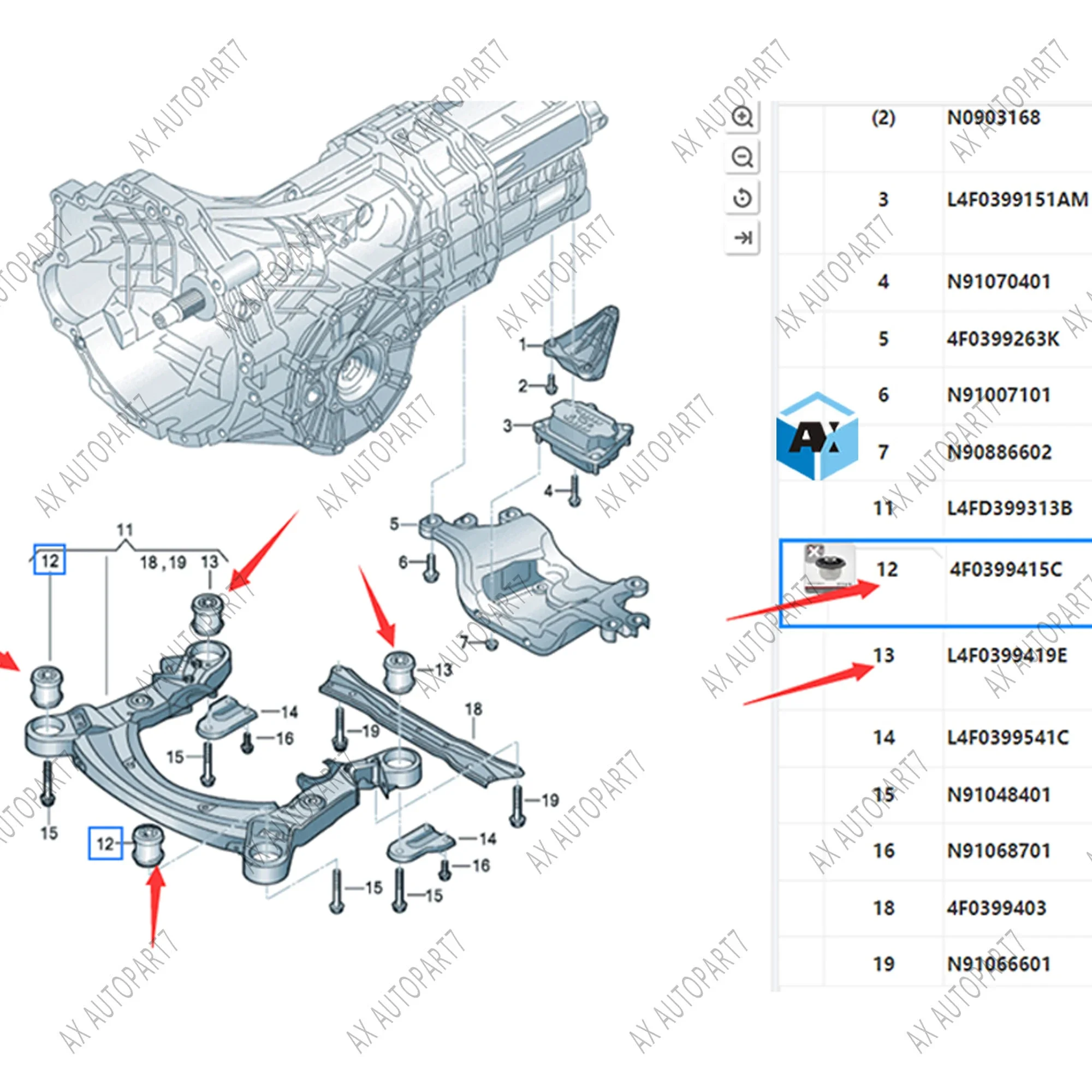 AoXuanPei 2025, новый бренд, прямая продажа, 4x лмпера, складская вспомогательная рама, шар кузова, передняя ось для Audi A6 4F AoXuanPei 2025, новый бренд, прямая продажа, 4x лмпера, складская вспомогательная рама, шар кузова, передняя ось для Audi A6 4F