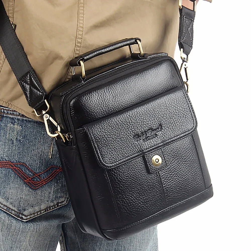 Genuine Leather Men Messenger Bag Tote Handbag Designer Business Male Natural Skin Single Shoulder Top Handle Cross Body Bags