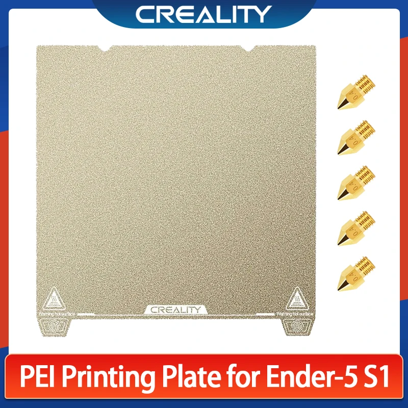 

Creality Ender-5 S1 PEI Build Plate with Location Hole Magnetic Removable Spring Steel Texture Surface Bed Platform 235*235mm