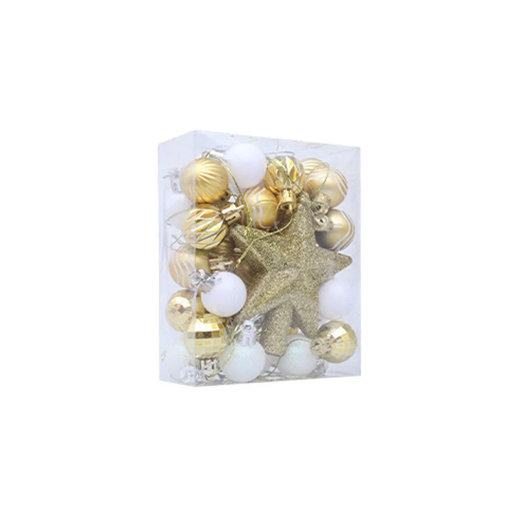 

36pcs Plastic Christmas Ball Ornaments Shatterproof Glitter Christmas Baubles Special-shaped Electroplated