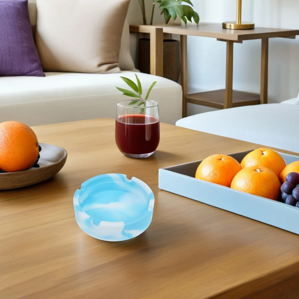 

2pcs Silicone Ashtray Round Unbreakable Anti Slip For Home Hotel Office Outdoor Indoor Cigarette Holder