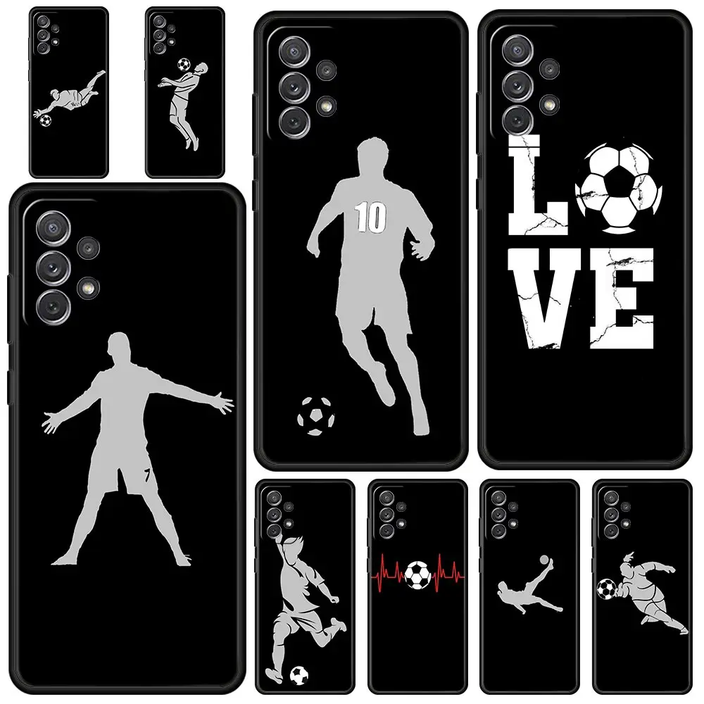 Football Player Soccer Art Phone Case for Samsung Galaxy A51 A71 A21S A12 A11 A31 A52 A41 A32 A23 A33 A53 A73 A03S A13 5G Cover