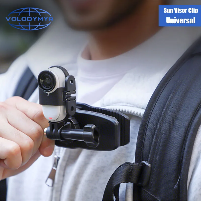 VOLODYMYR Car Sun Visor Mount Quick Clip Sun Visor Mount with Universal Ball J Hook for GoPro Hero 13 12 11 Insta 360 X5 X4