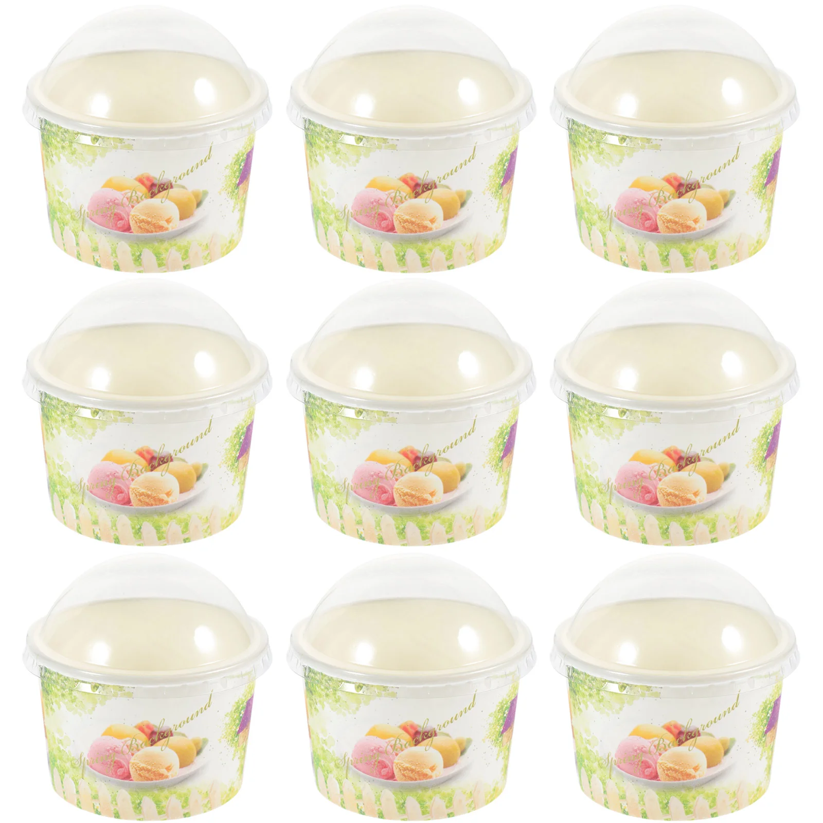 50pcs Pudding Cups Wiht Lids Paper Boxes Ice-Cream Mousse Dessert Picnic Party Packing Dessert Cups With Lid Salad Cup