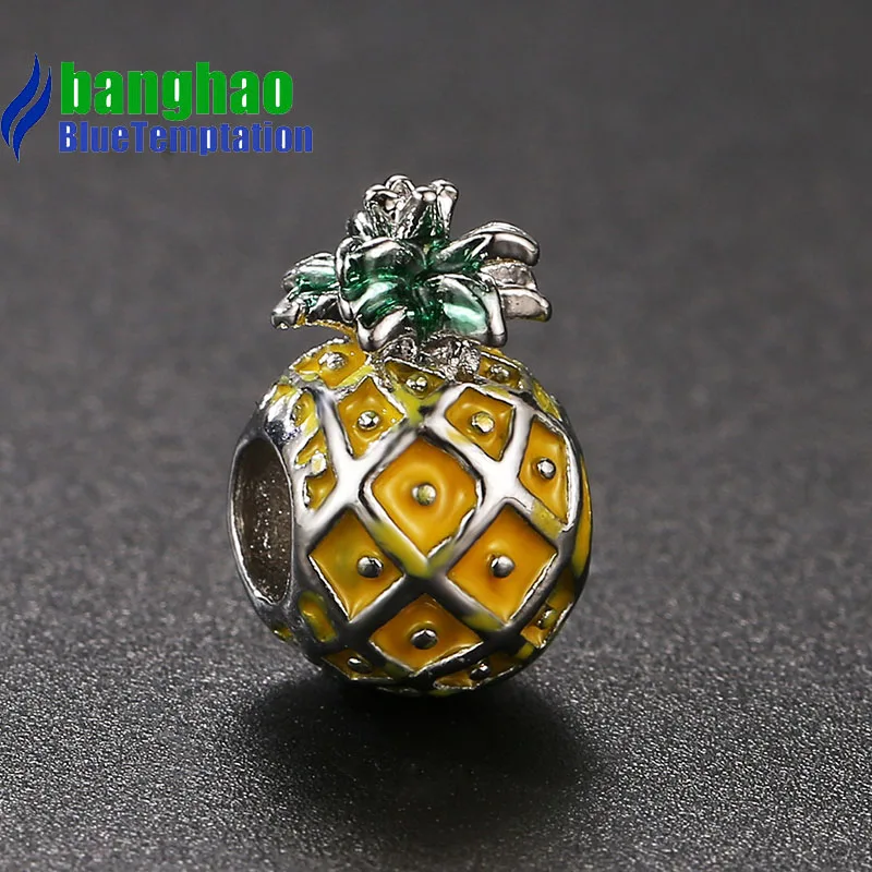 

Wholesale DIY Fashion ananas Charm for making accessories for jewelry alloy pendants bracelets beads ENM634