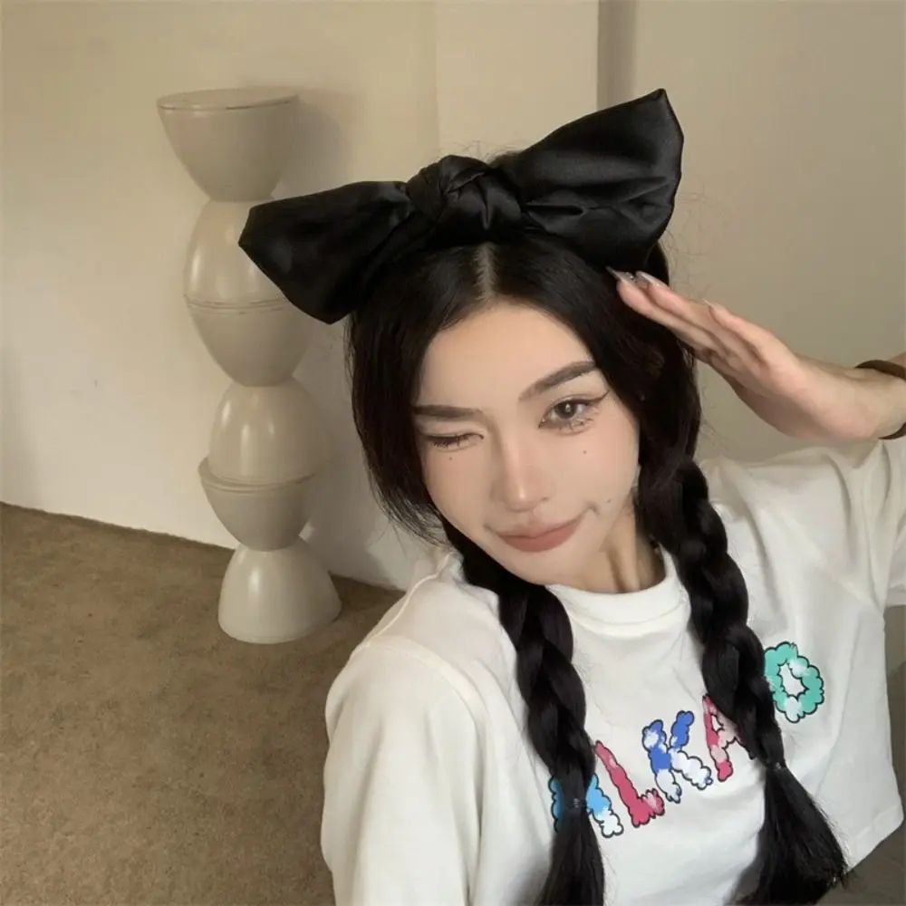 

Big Sweet Bowknot Headband Lovely Temperament Lolita Hair Band Hair Accessories Satin Cosplay Hair Hoop Girls