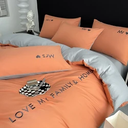 Luxury Nordic Egyptian Cotton Bedding Set King Queen Double Twin Size with Sheet Duvet Cover Pillowcase 1/2 People Bed Linen New
